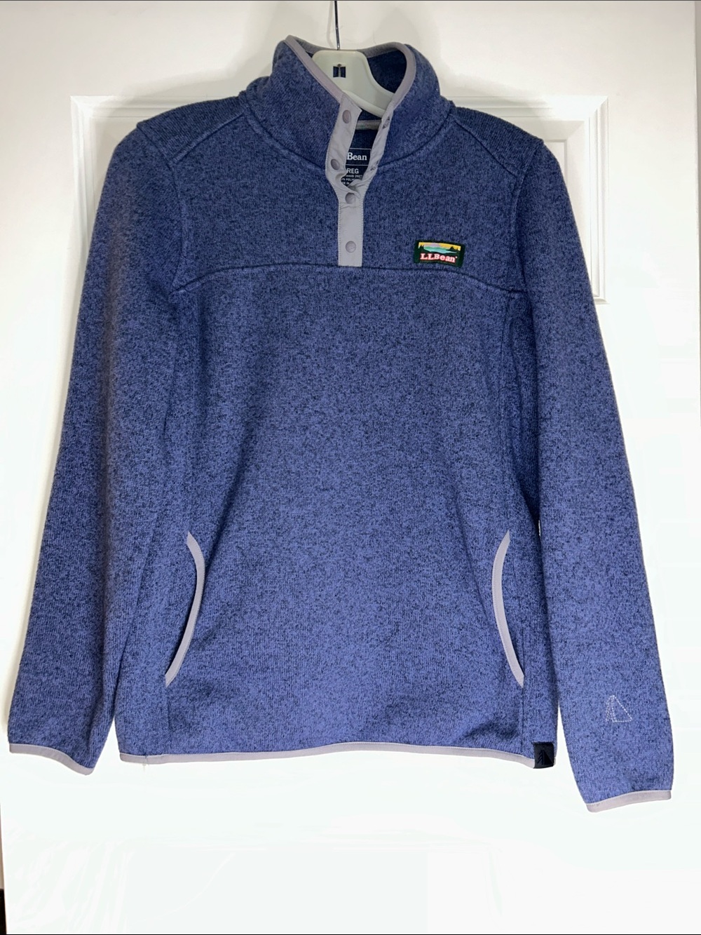 L.L. Bean blue/purple  Heather Zip-Up Fleece Pullover